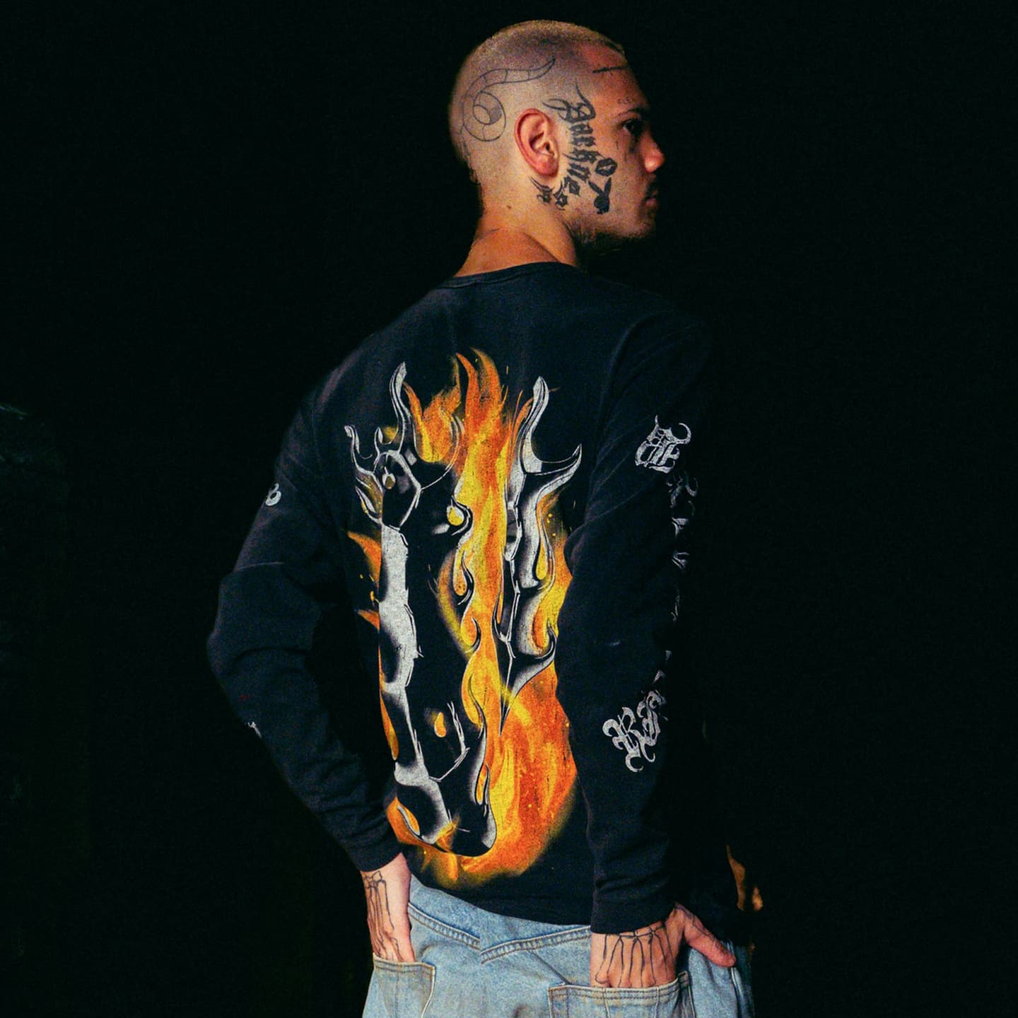 VLONE Flame Logo Long Sleeve Tee