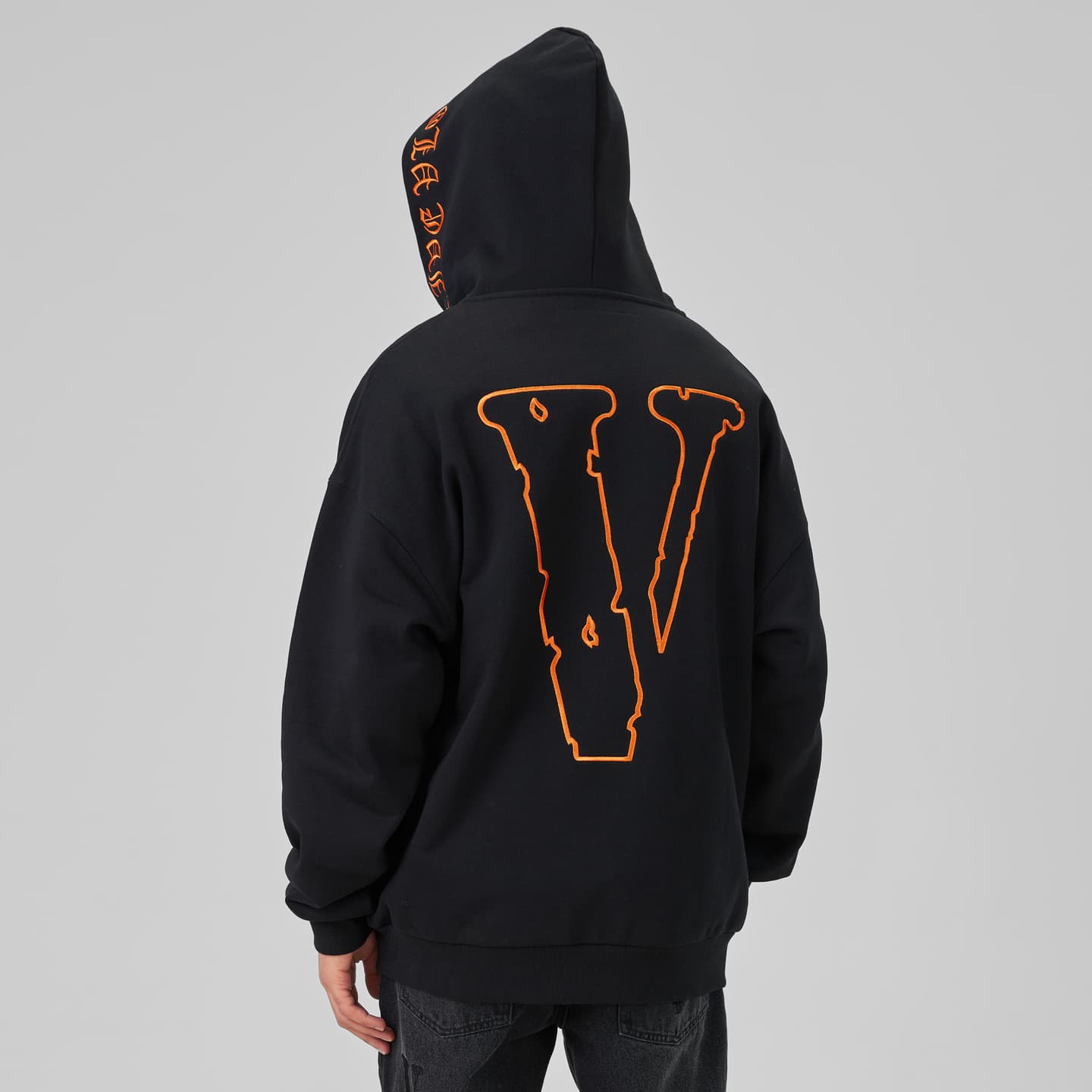 VLONE Logo Hoodie Black Orange