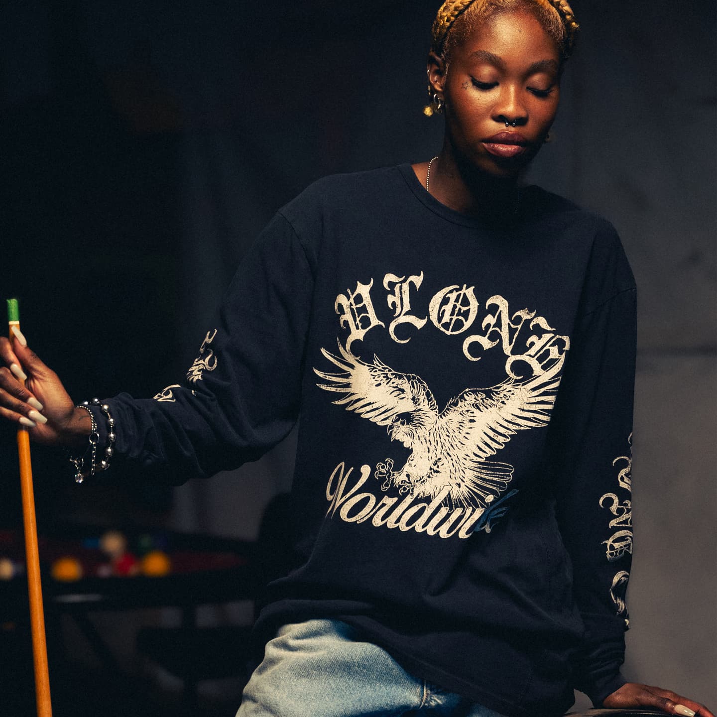 VLONE Flame Logo Long Sleeve Tee