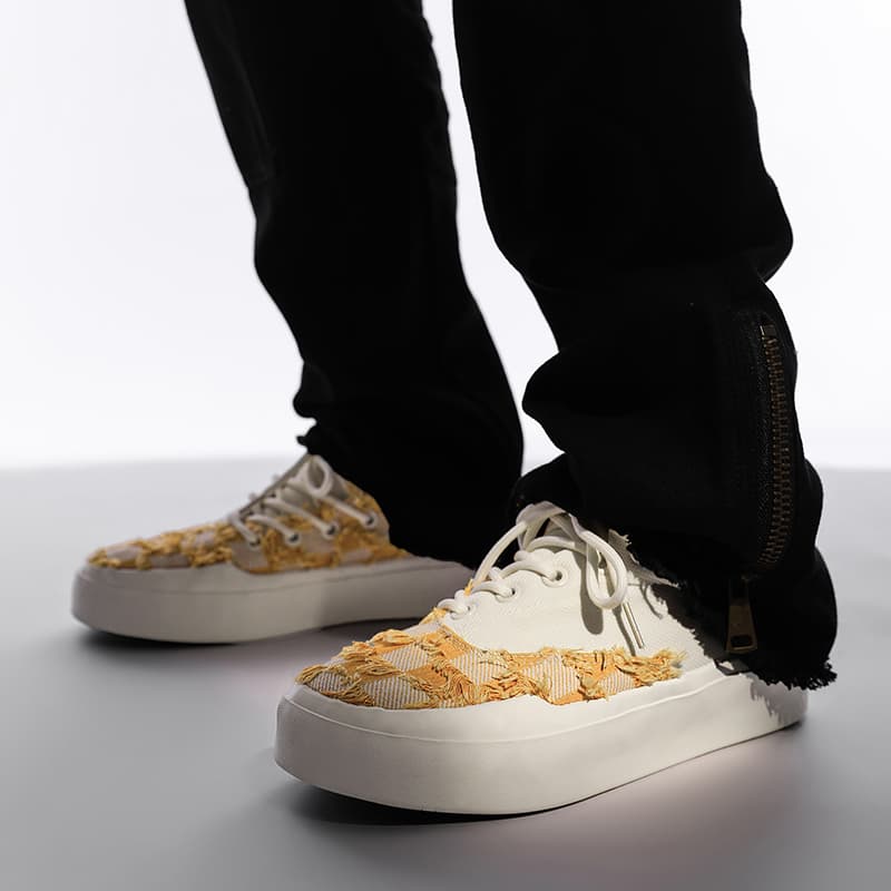 Colorful Creations Checkerboard Tassel Canvas Sneakers