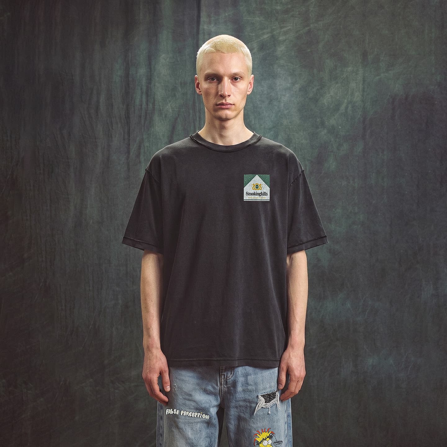 False Perception Crystal Marlboro Cracked T-Shirt
