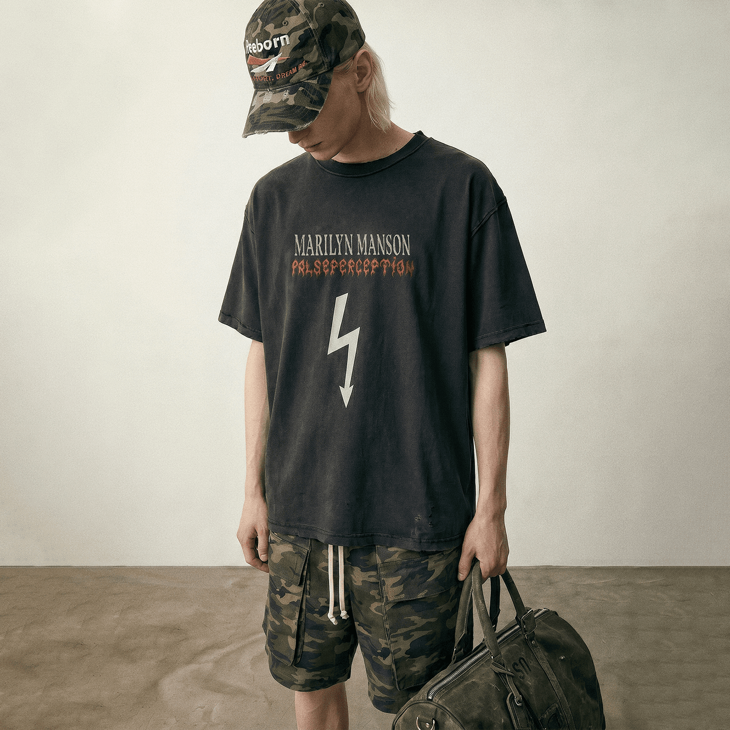 False Perception X Marilyn Manson Lightning Logo T-Shirt