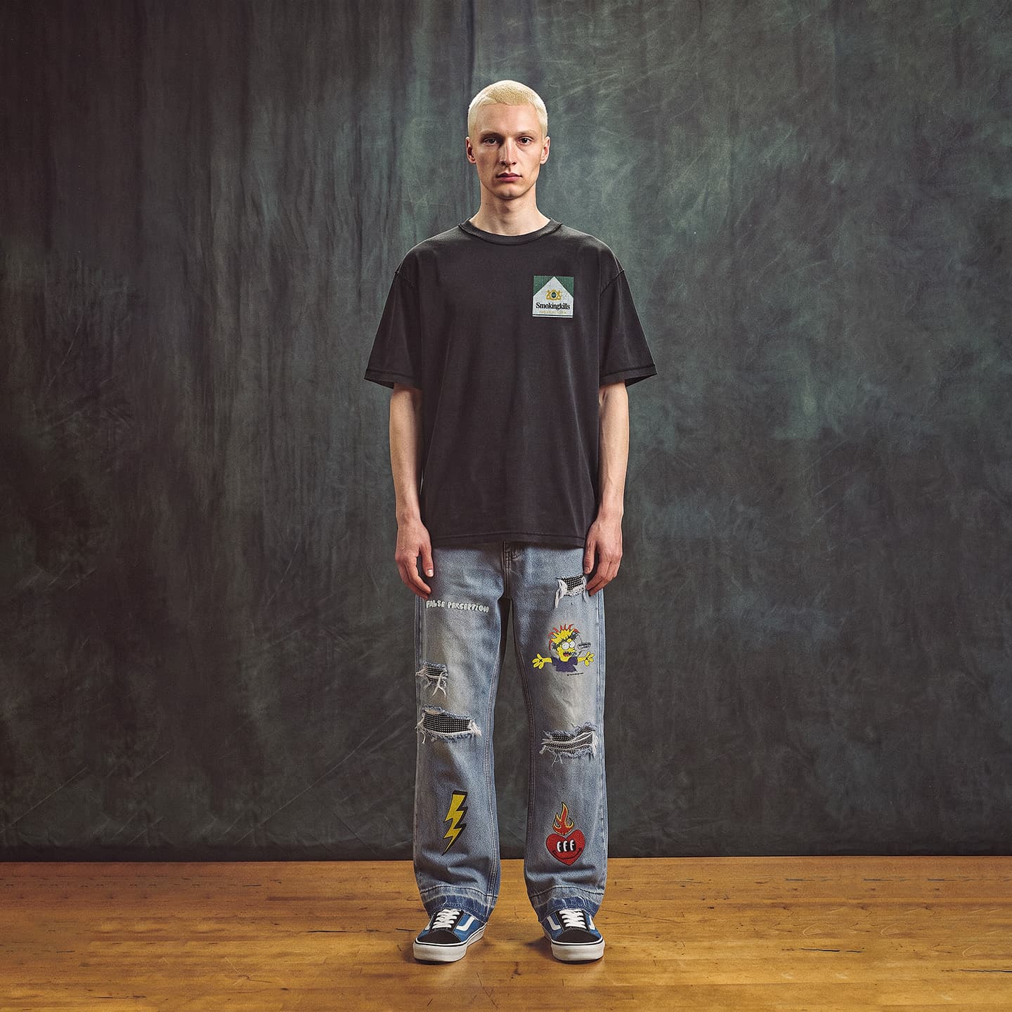 False Perception Crystal Marlboro Cracked T-Shirt