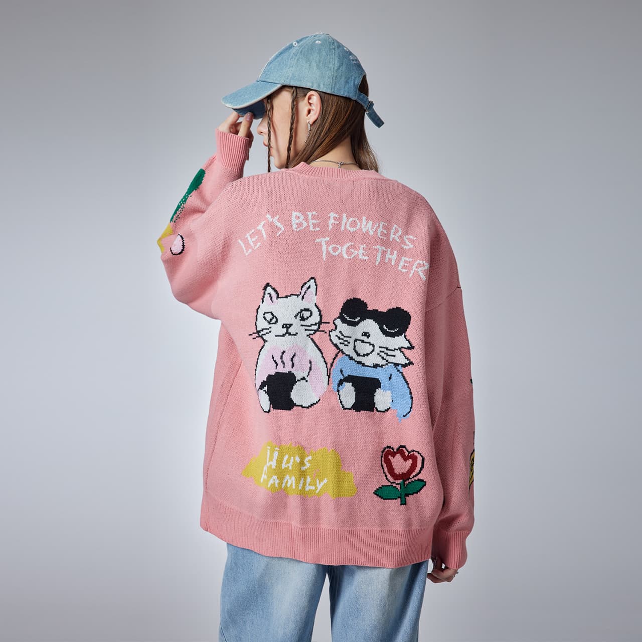 Guuka V-Neck Cardigan Pink