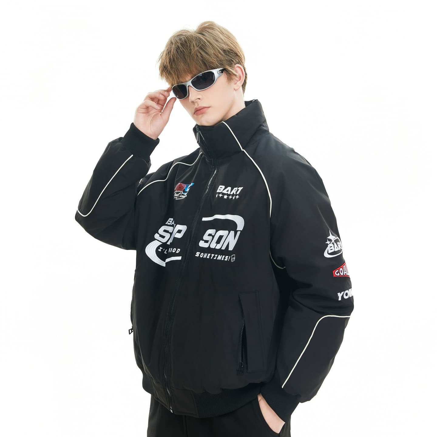 The Simpsons Logo Embroidered Racing Jacket