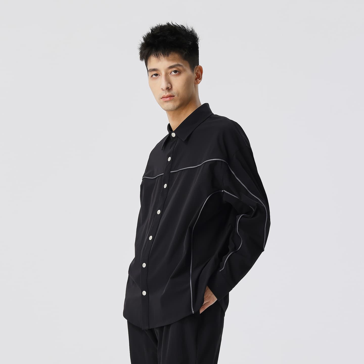 XINYINSU Striped Tape Shirt