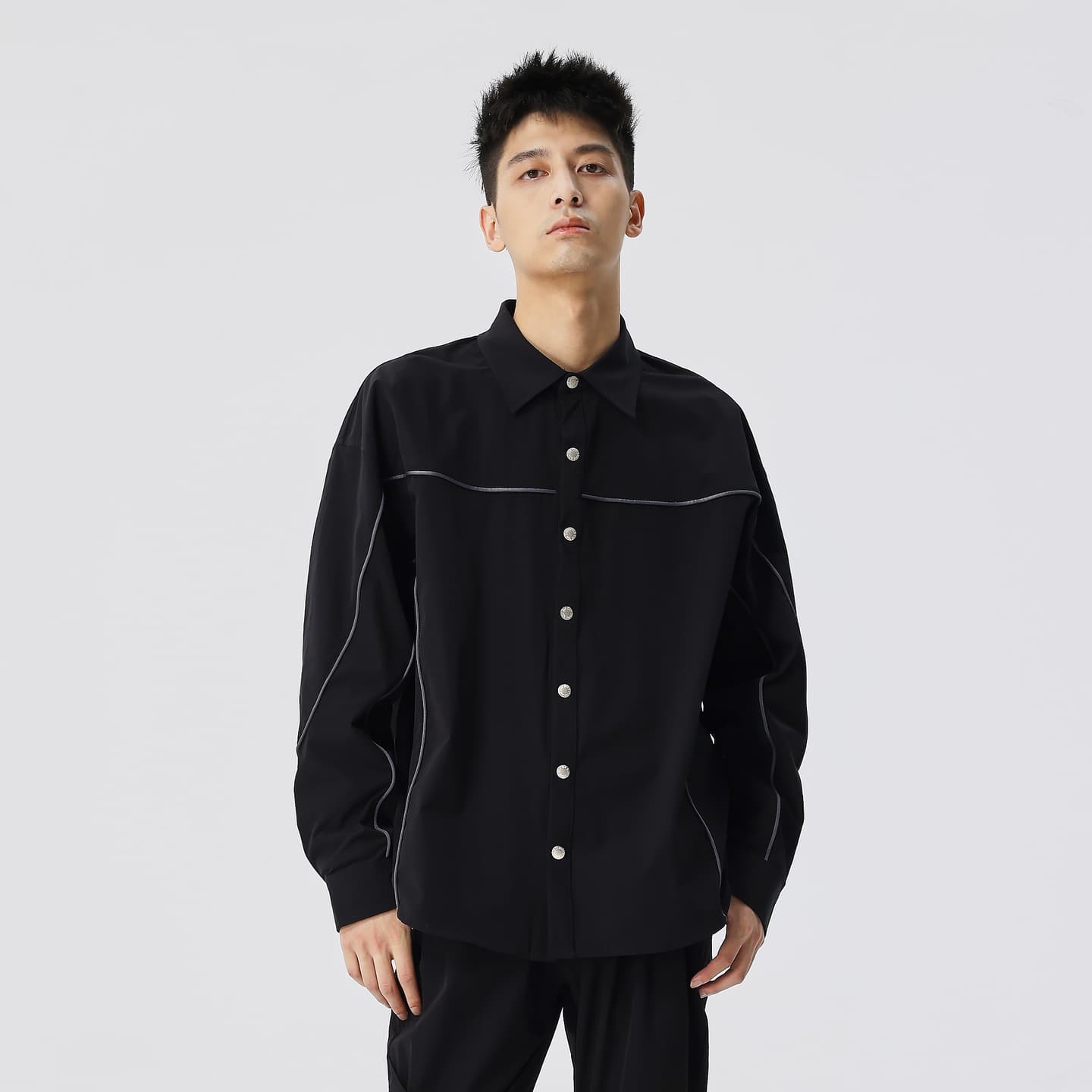 XINYINSU Striped Tape Shirt