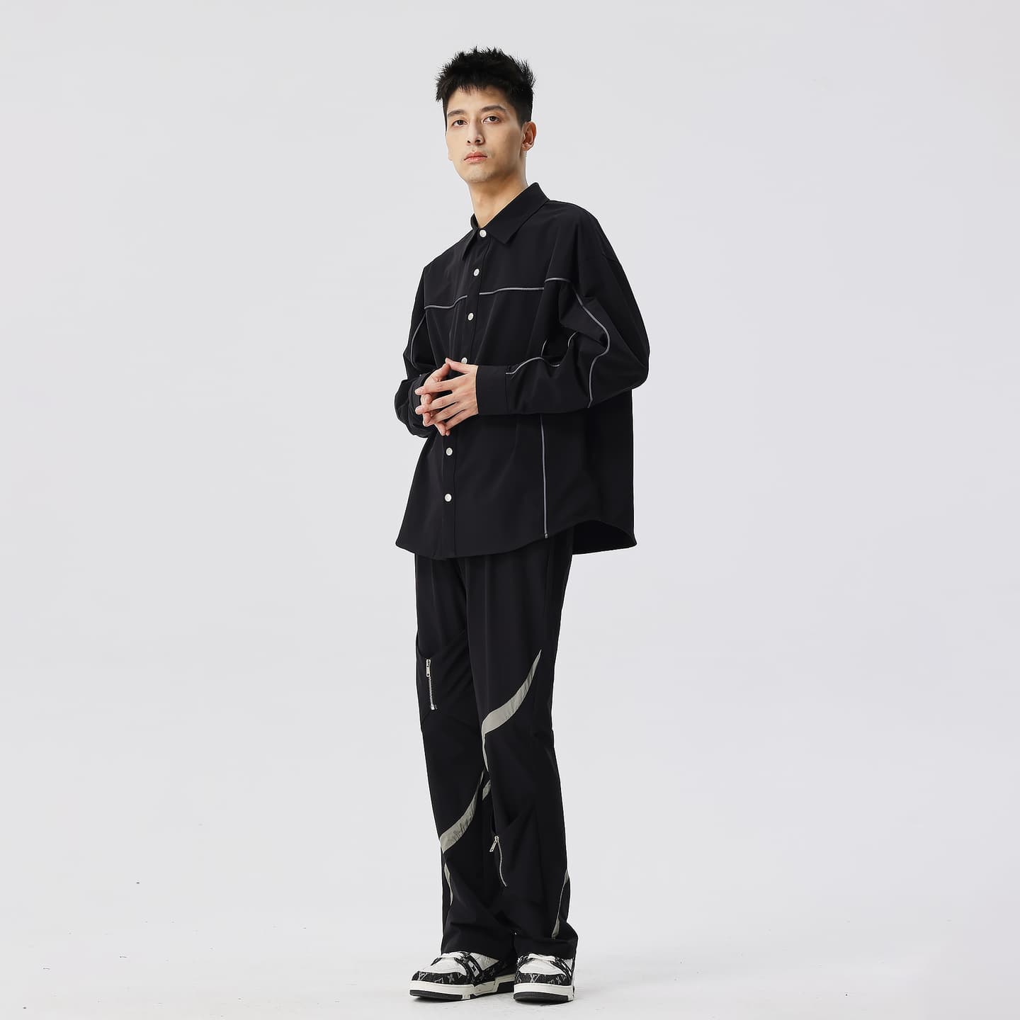 XINYINSU Striped Tape Shirt