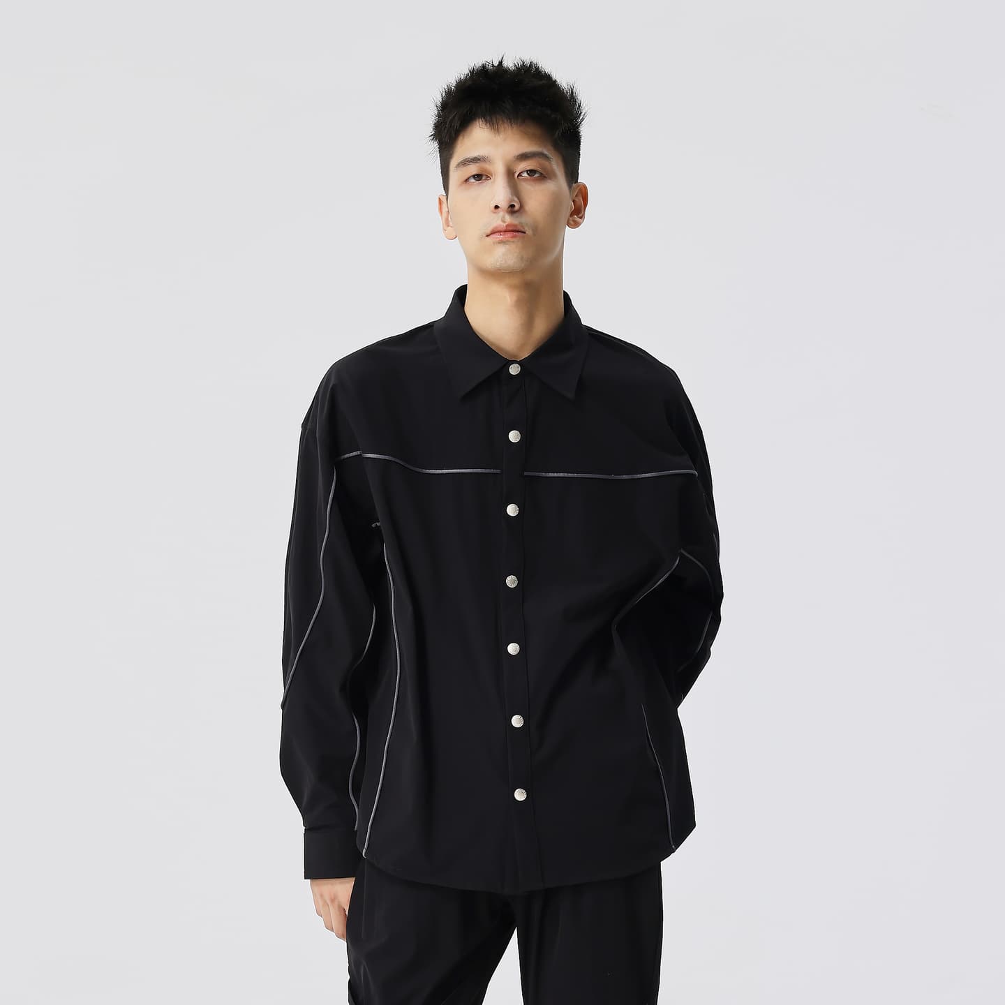 XINYINSU Striped Tape Shirt