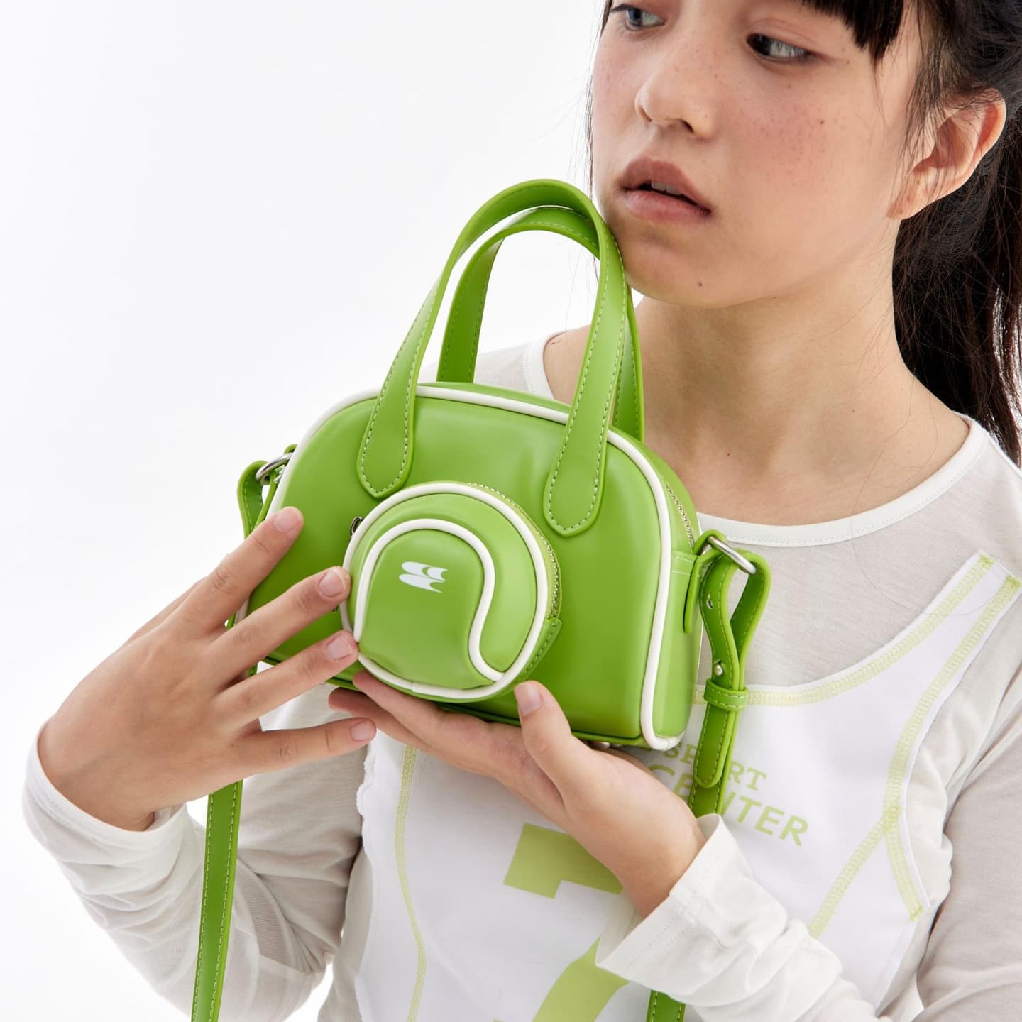 Crying Center Crossbody Bag Green