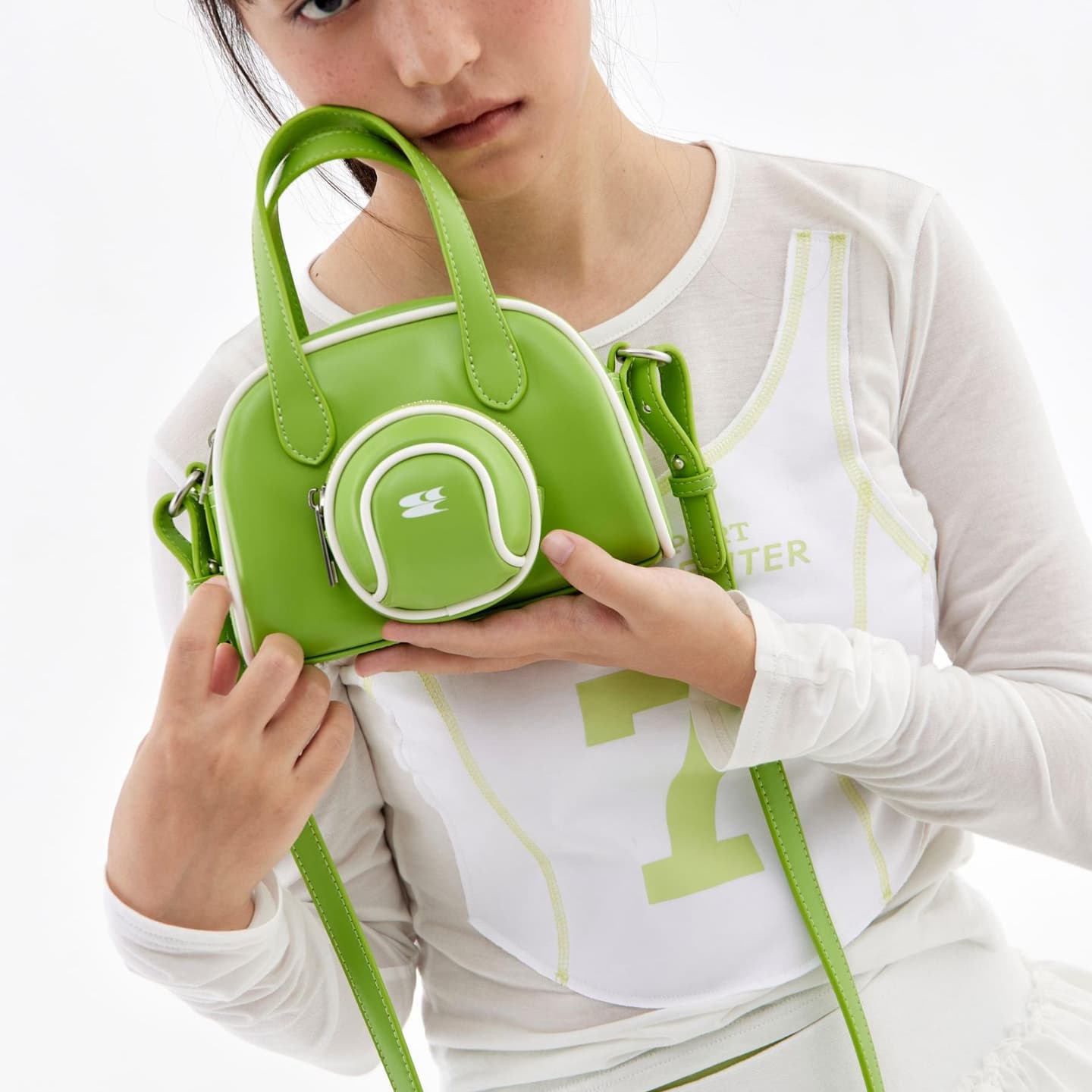 Crying Center Crossbody Bag Green