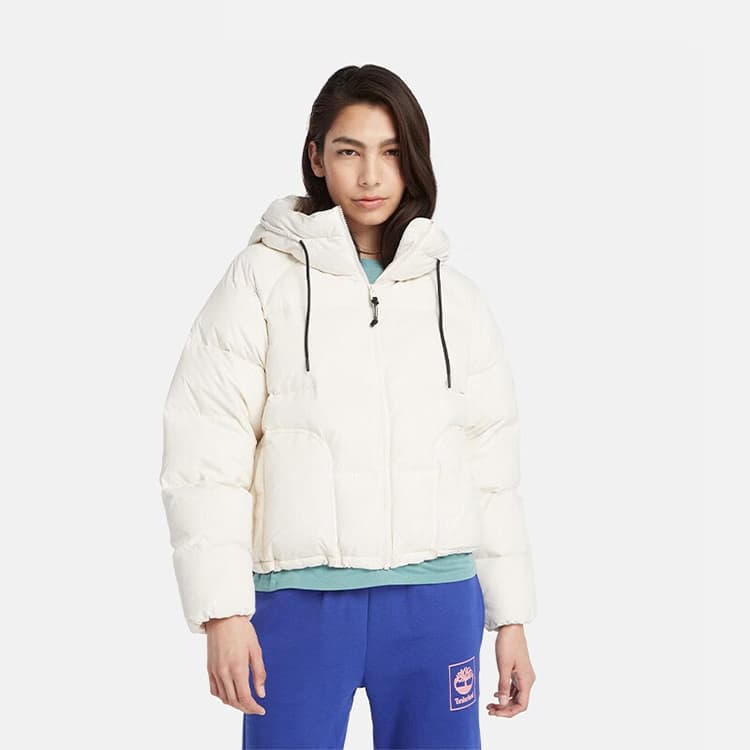 Timberland Hooded Down Jacket Smoke White