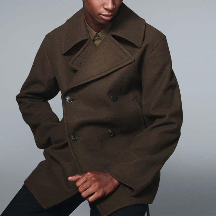 UNIQLO x Jil Sander FW20 Double-Breasted Coat Olive