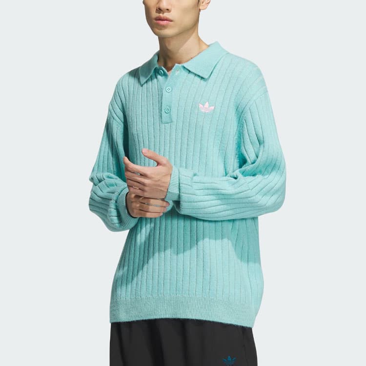 adidas Originals SS24 V-Day Polo Sweater Mint Green