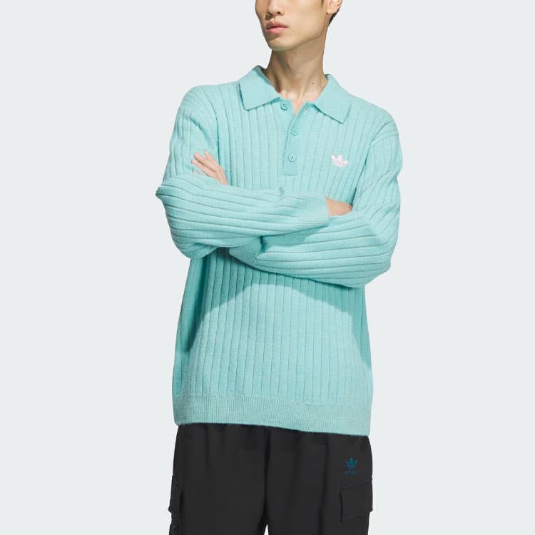 adidas Originals SS24 V-Day Polo Sweater Mint Green