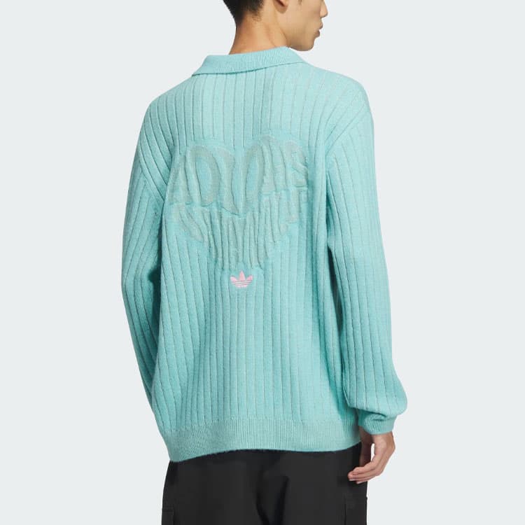 adidas Originals SS24 V-Day Polo Sweater Mint Green