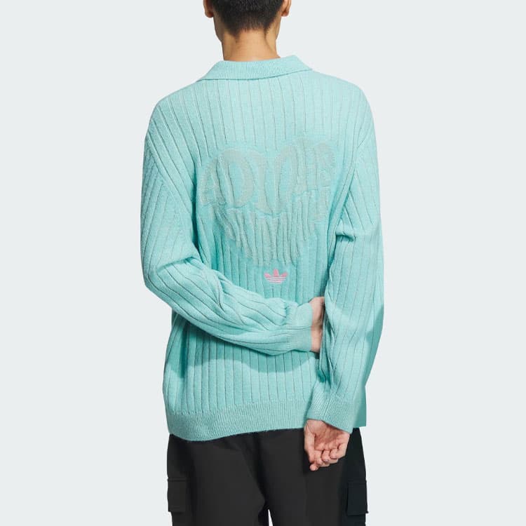 adidas Originals SS24 V-Day Polo Sweater Mint Green