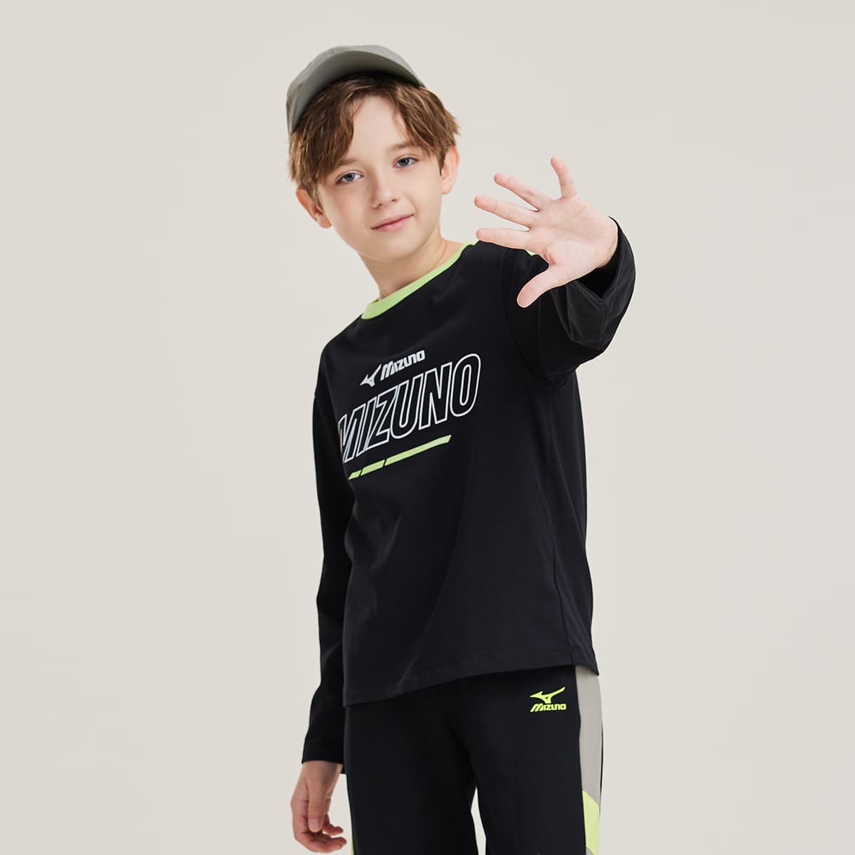 Mizuno Striped Crew Neck Long Sleeve Tee Kids