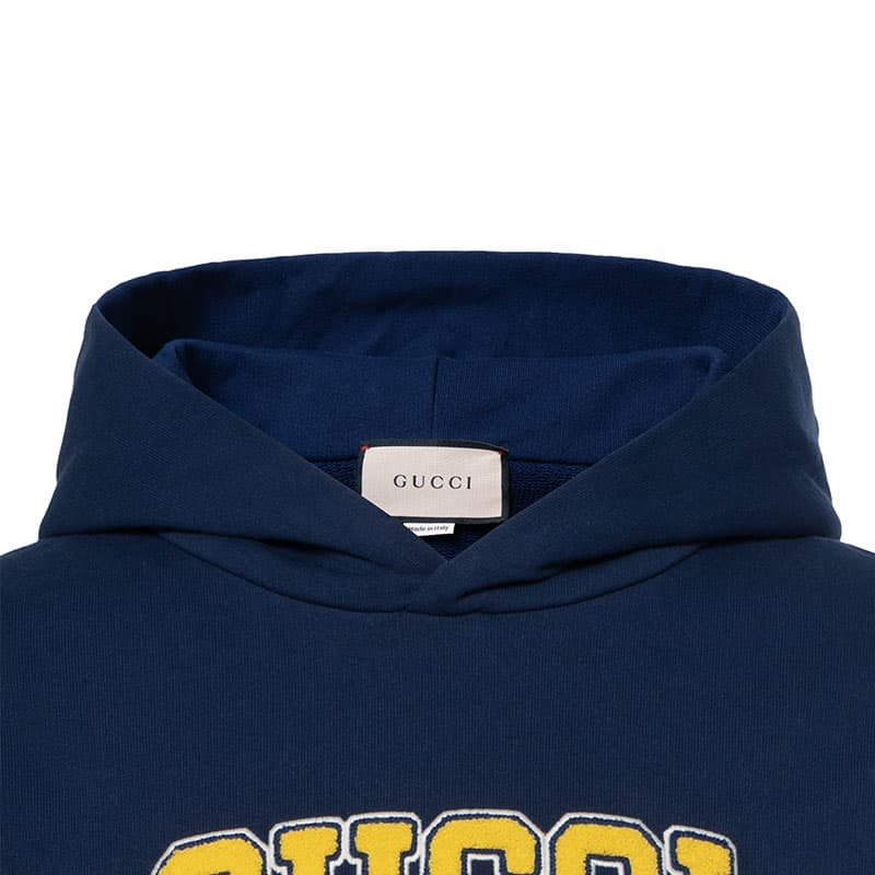 Gucci Logo Hoodie Blue