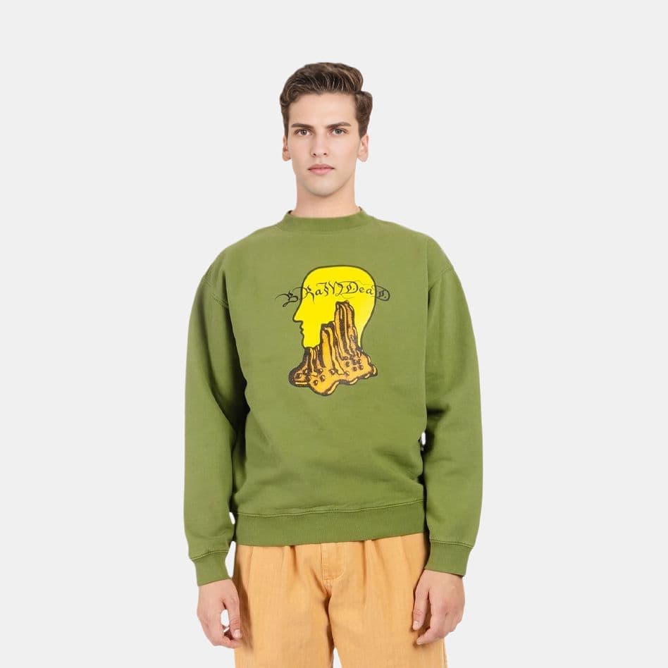 Brain Dead Mount Slime Crewneck Olive