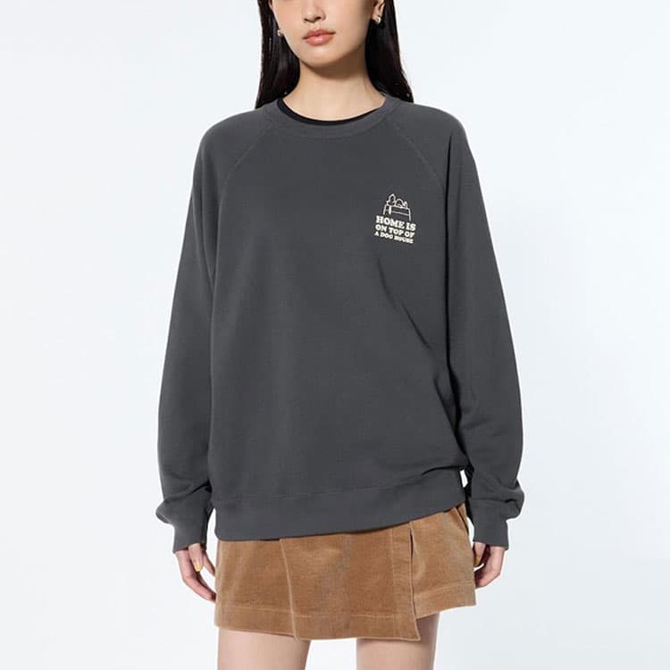 UNIQLO x PEANUTS Crew Neck Sweatshirt Dark Gray