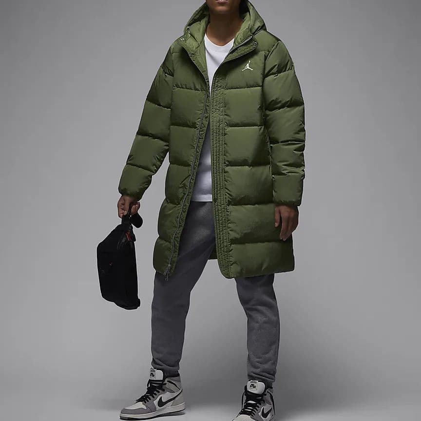 Jordan Essentials Mid-Length Puffer Jacket Light Olive