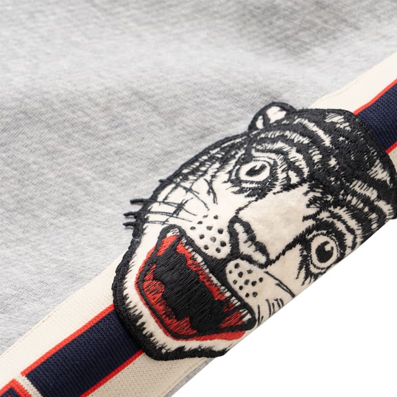 Gucci Classic Tiger Head Jogger Pants Gray