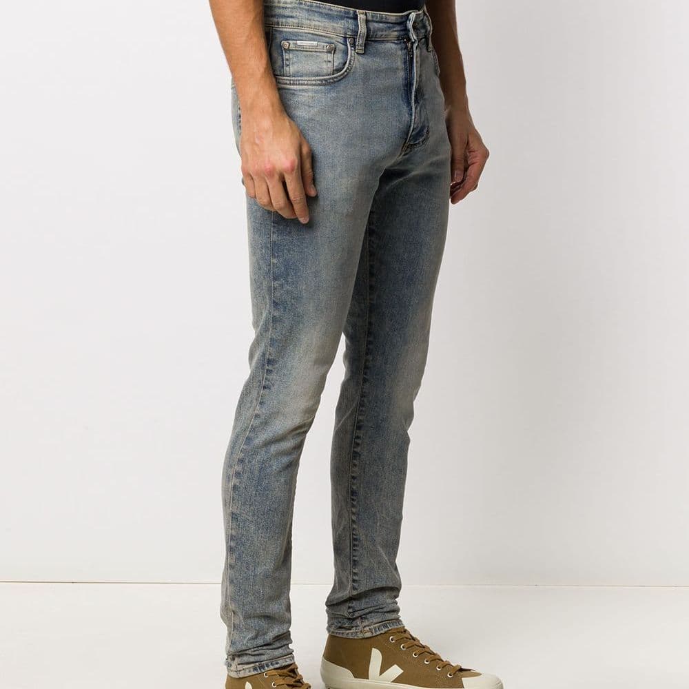 REPRESENT FW21 Logo Skinny Jeans Blue