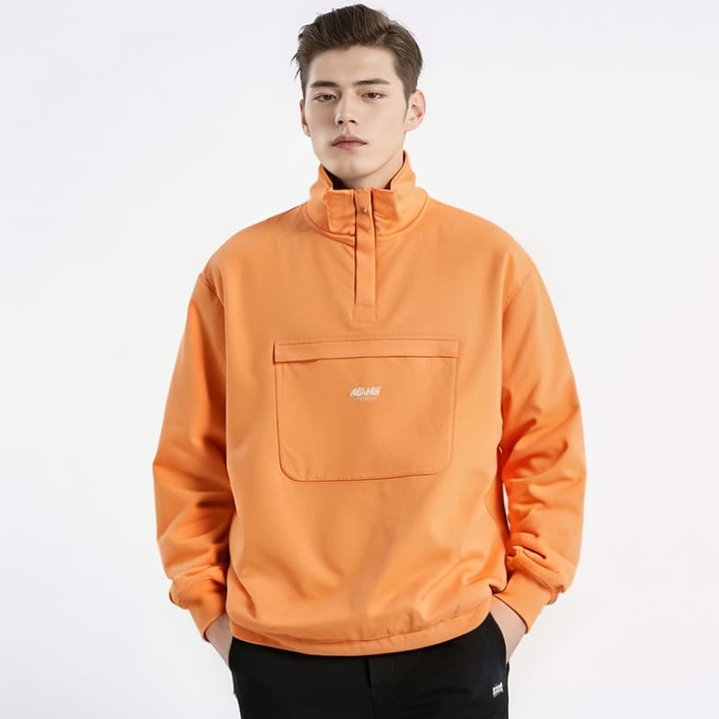 PALACE FW23 1/4 Zip Washed Funnel Sweatshirt Orange