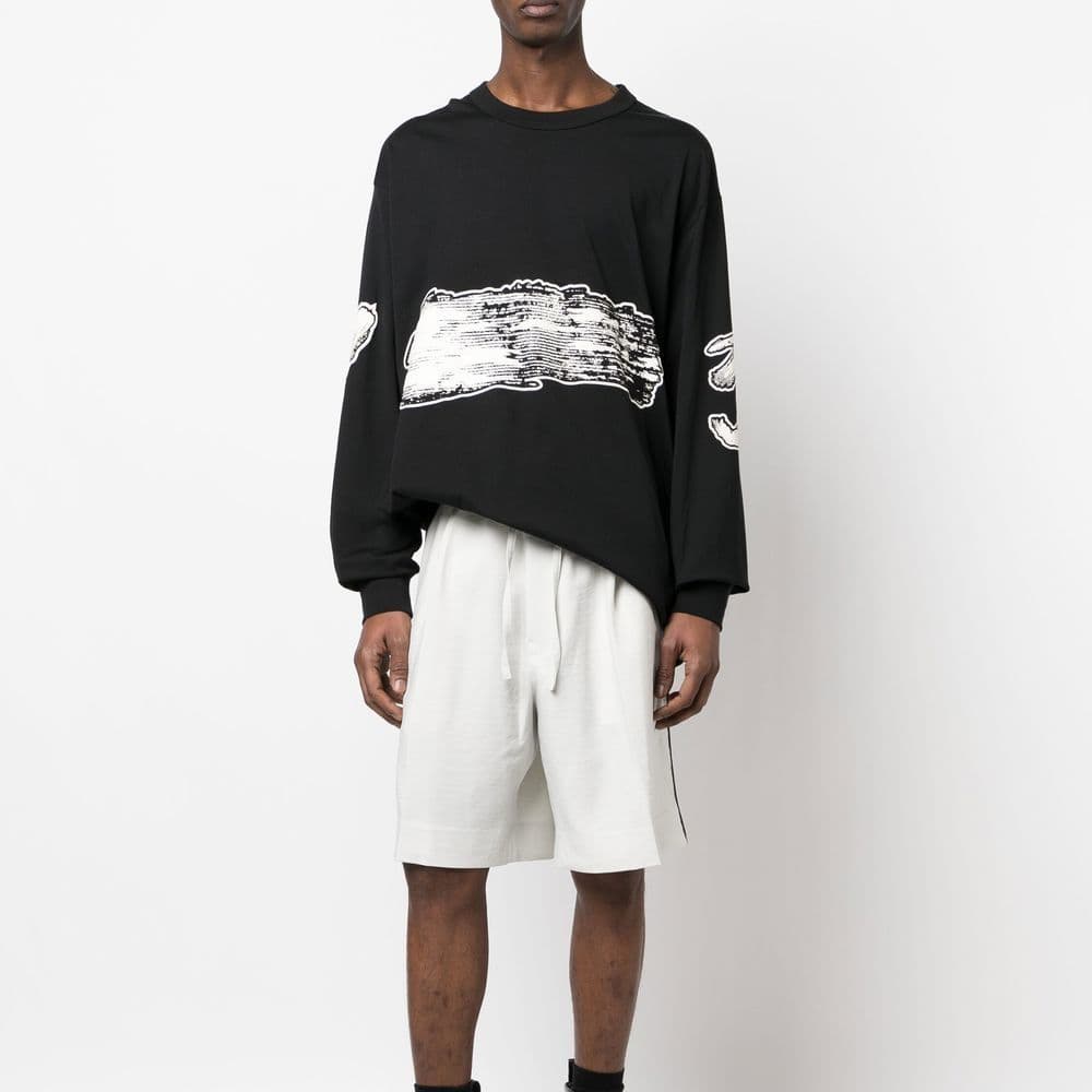 Y-3 Minimal Mid-Rise Logo Shorts Light Grey