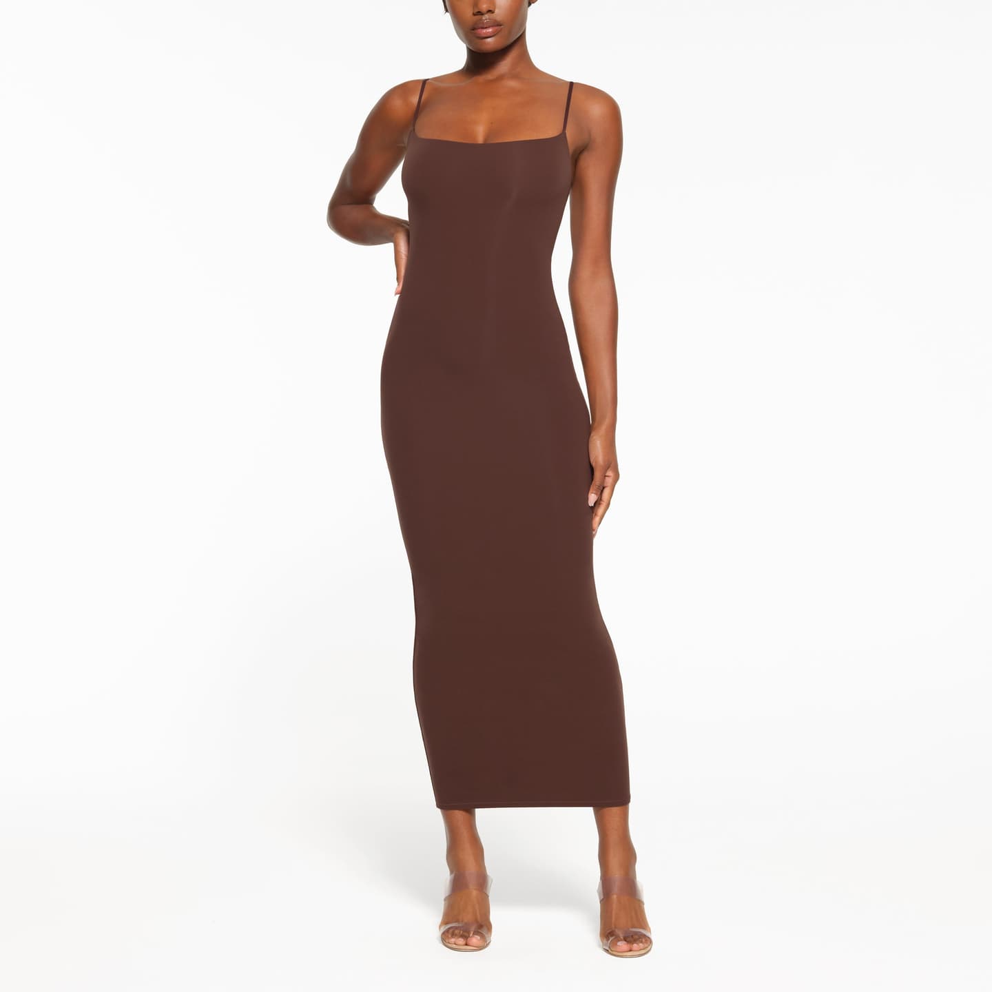 Skims Fits Everybody Long Slip Dress Cocoa