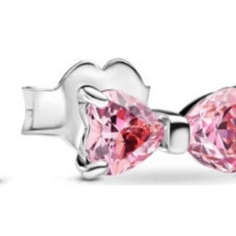 Pandora Bow Stud Earrings Pink
