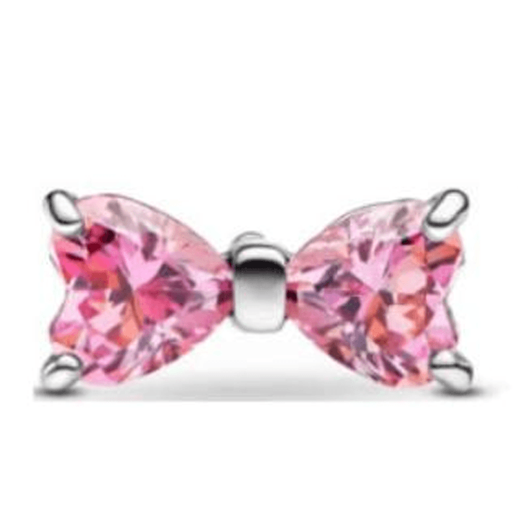 Pandora Bow Stud Earrings Pink