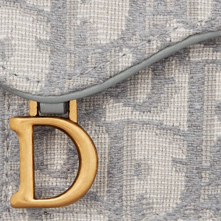 Dior Saddle Oblique Card Holder Grey