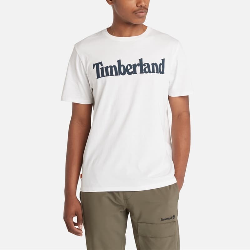 Timberland Letter Crew Neck T-Shirt White