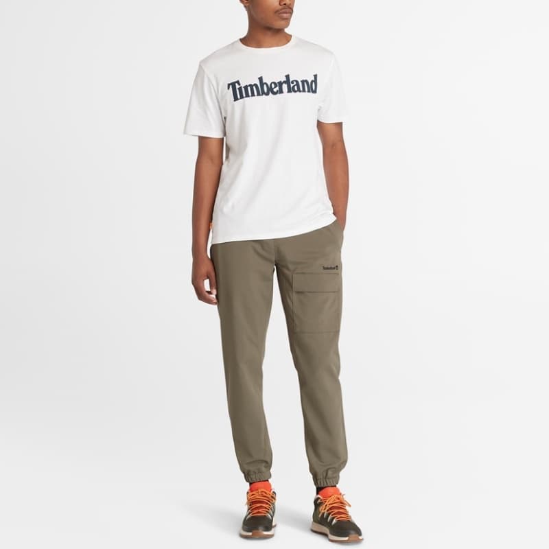 Timberland Letter Crew Neck T-Shirt White