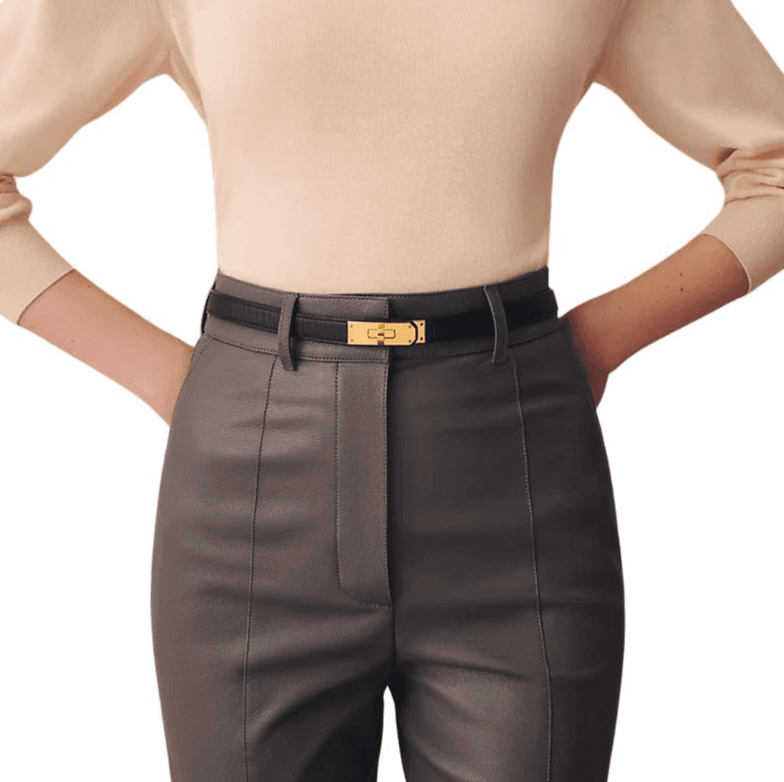 Hermes Kelly Epsom Belt Black 1.8cm