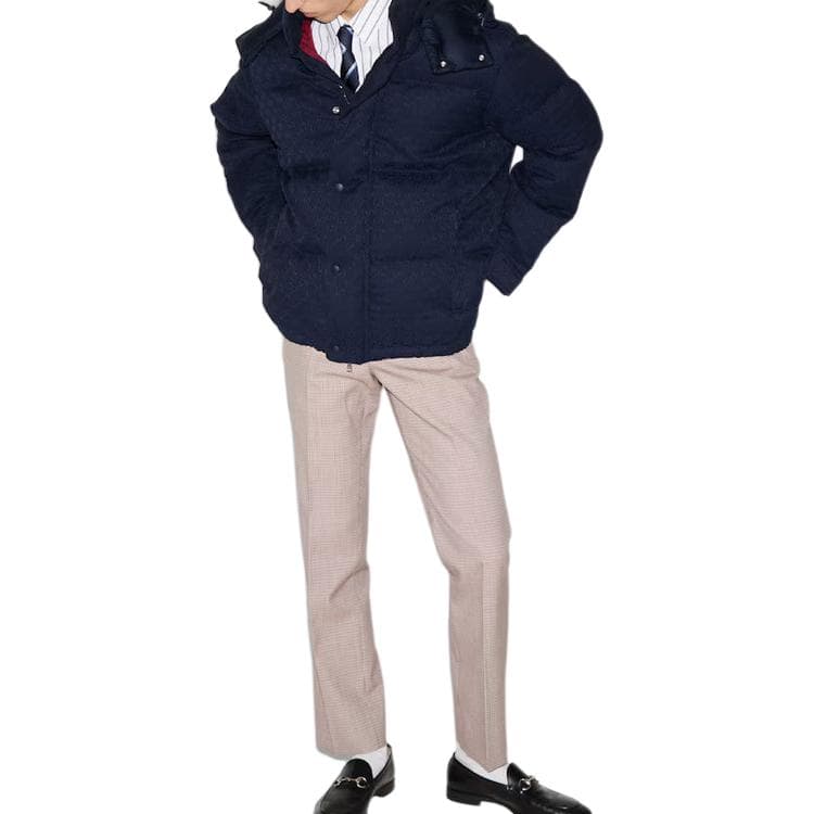 GUCCI SS25 Printed Zip Detachable Hood Jacket