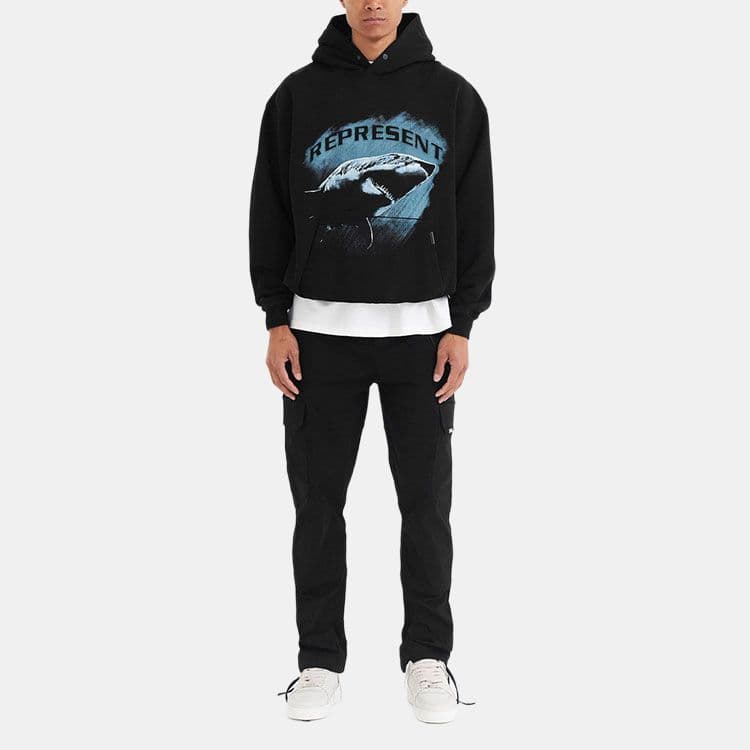 REPRESENT FW22 Shark Print Pullover Black