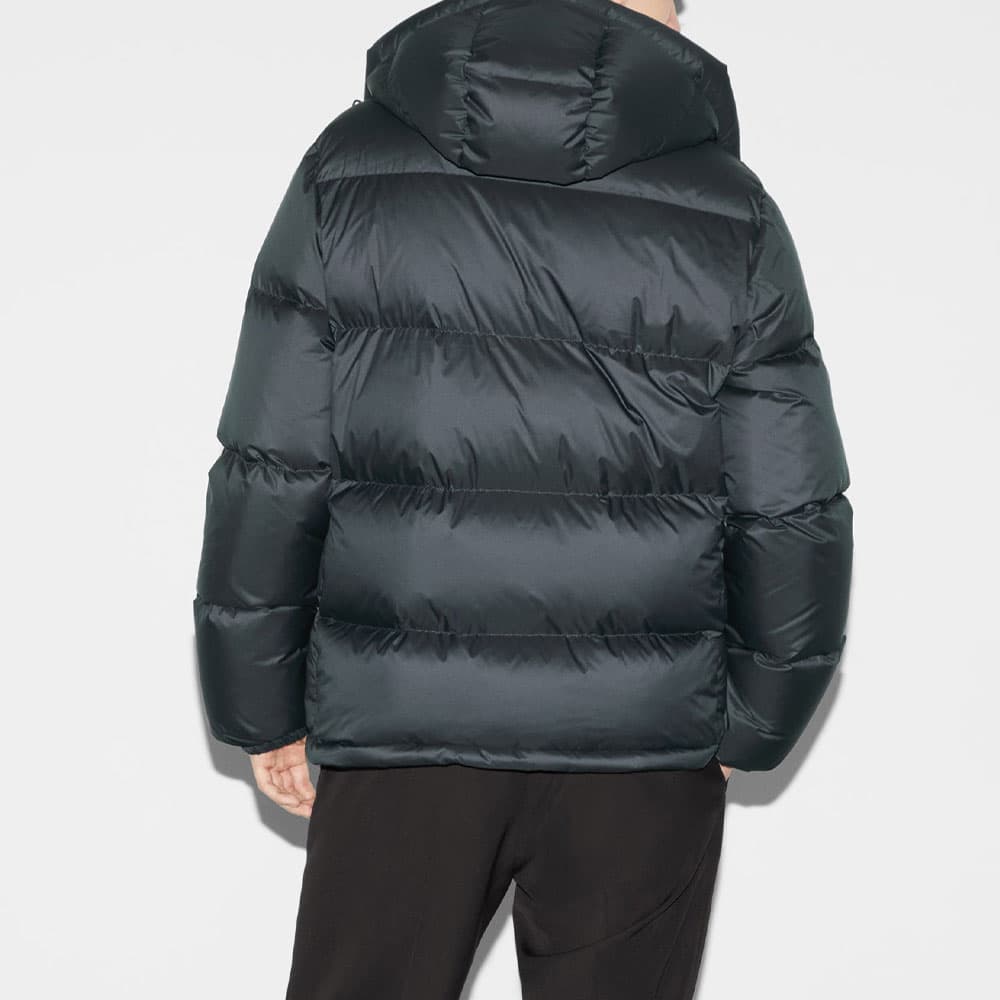 GUCCI FW24 Striped Print Detachable Hood Down Jacket Navy Blue