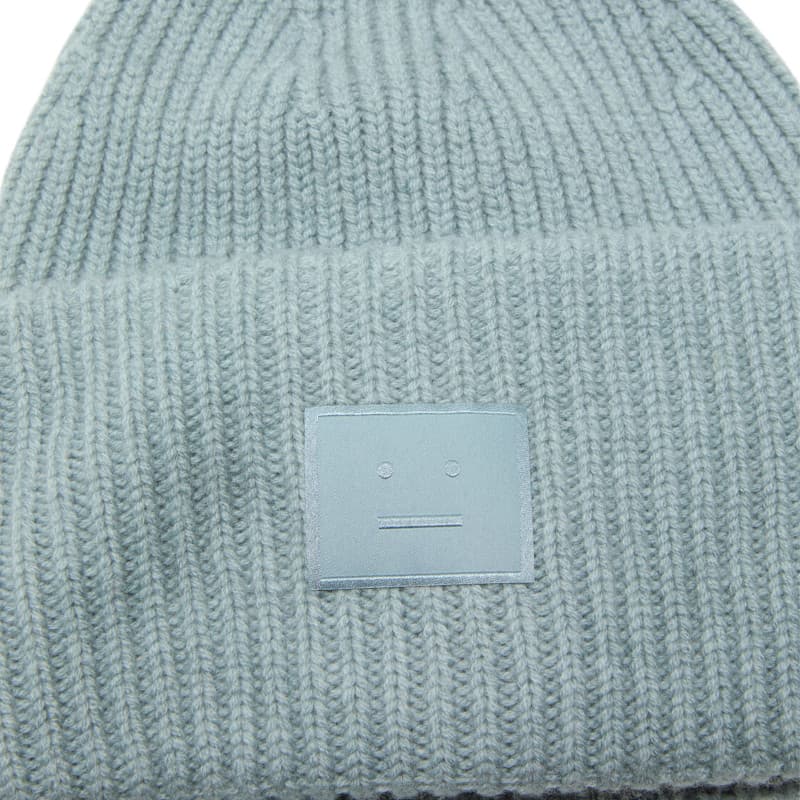 Acne Studios Logo Patch Wool Beanie Light Blue