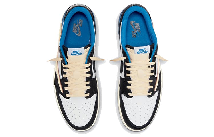 Travis Scott x Fragment Design x Air Jordan 1 Low OG SP White Blue Black