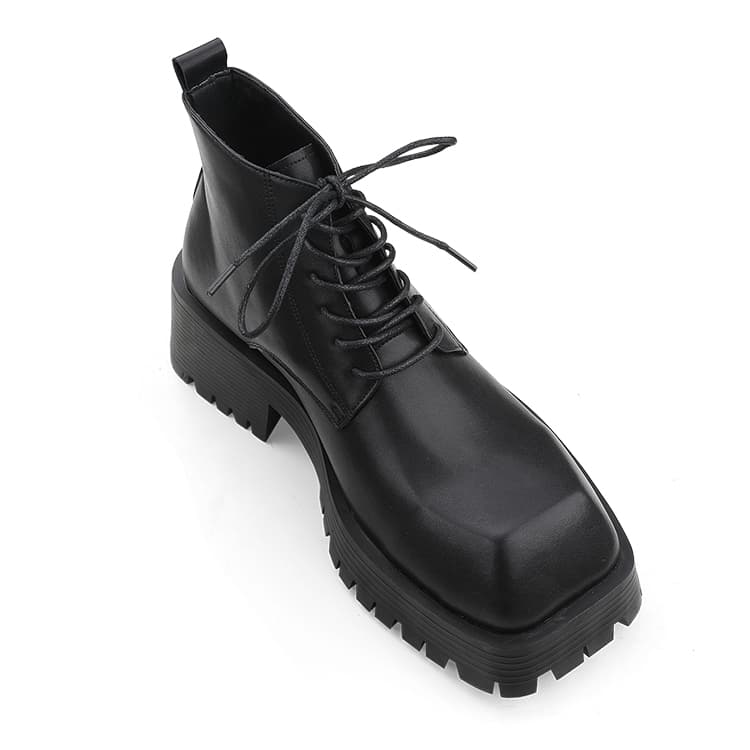 HANQIAORIJI Derby Boots Black