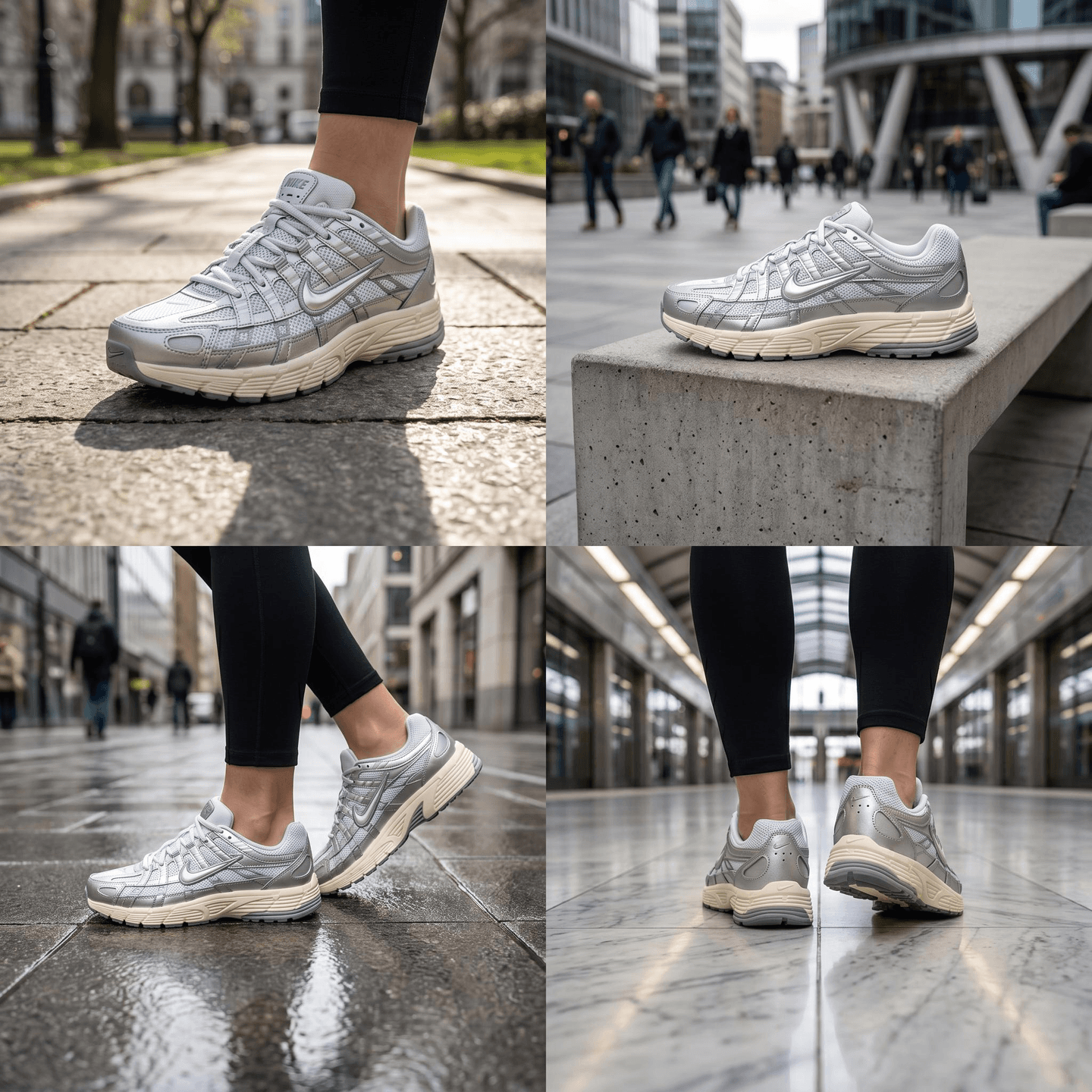 Nike P-6000 White Silver